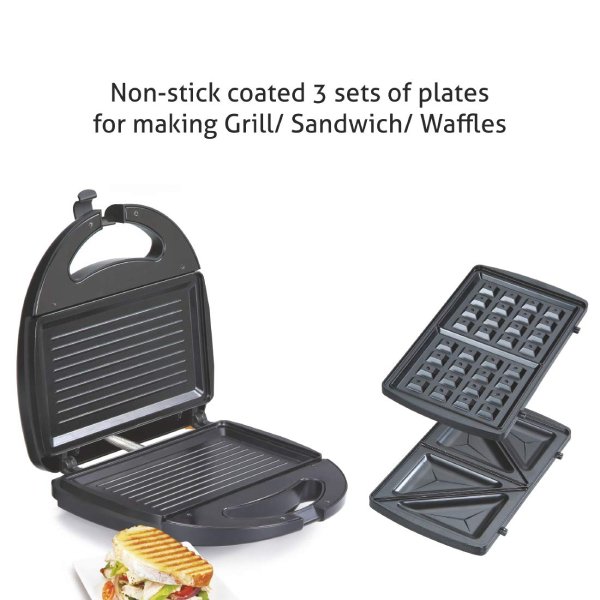 Glen 3027DX Snack,Sandwich, Grill, Waffle Maker 700 W , 2 year warrenty