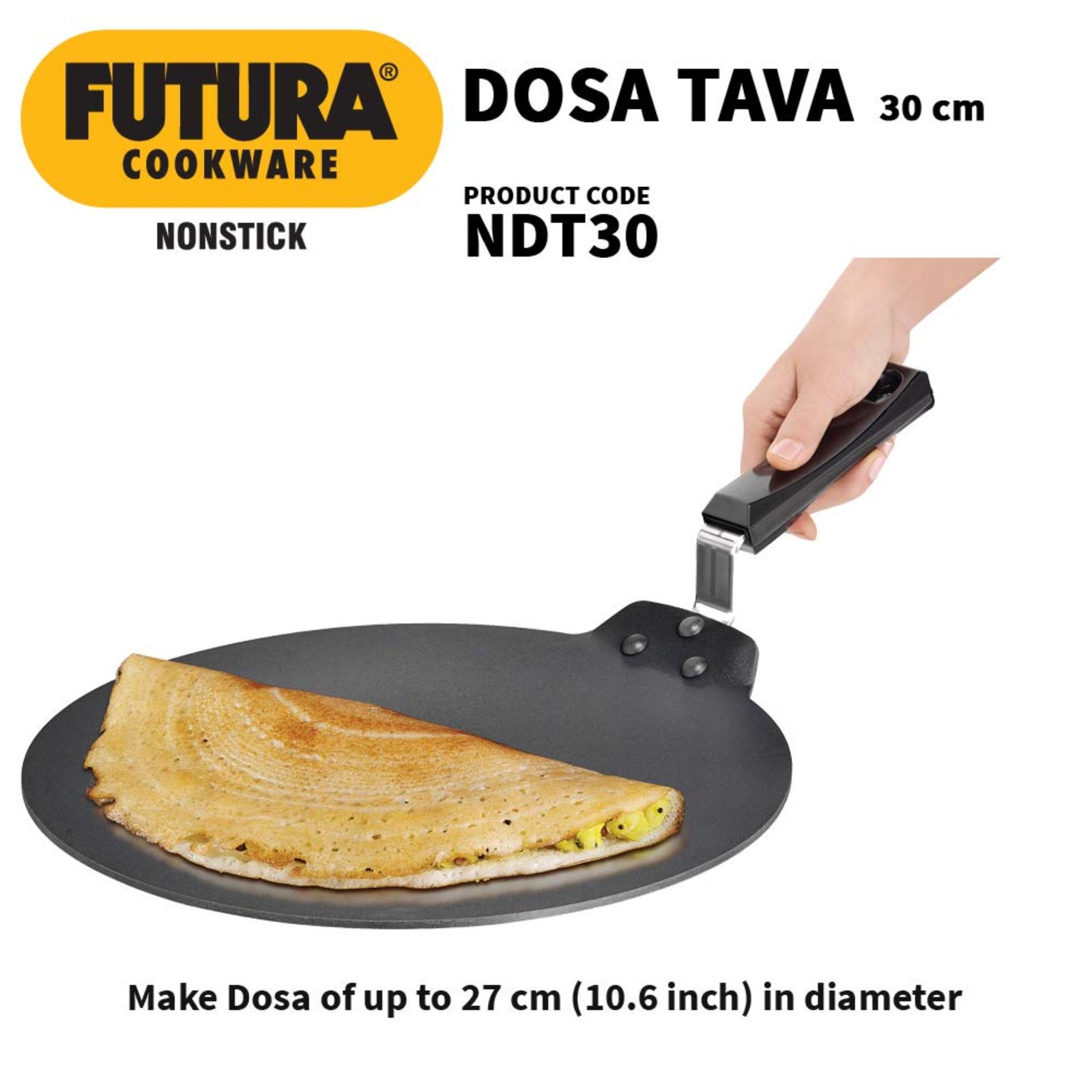 Hawkins Futura 30 cm 4.88 mm Flat NonStick Dosa Tawa NDT 30