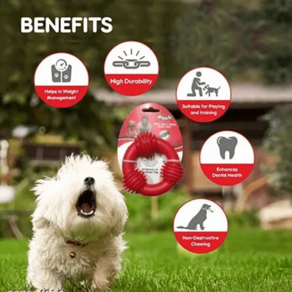 Drools Non Toxic Rubber Trio Bolt Ring Toy for Dogs - Image 3